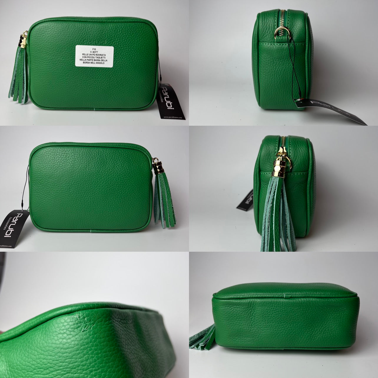 Damen Handtasche mit Schulterriemen, Aus Weichem Echtem Leder, Made in Italy, Modell Ada