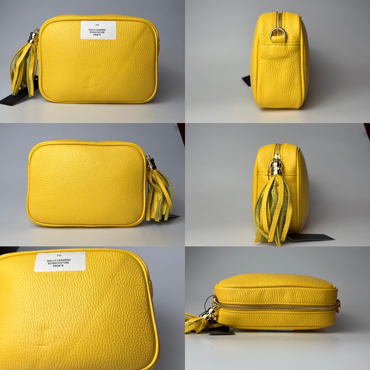 Damen Handtasche mit Schulterriemen, Aus Weichem Echtem Leder, Made in Italy, Modell Ada