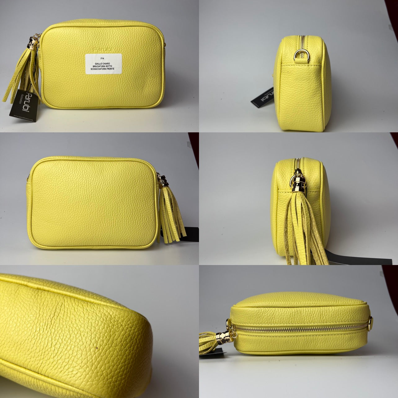 Damen Handtasche mit Schulterriemen, Aus Weichem Echtem Leder, Made in Italy, Modell Ada