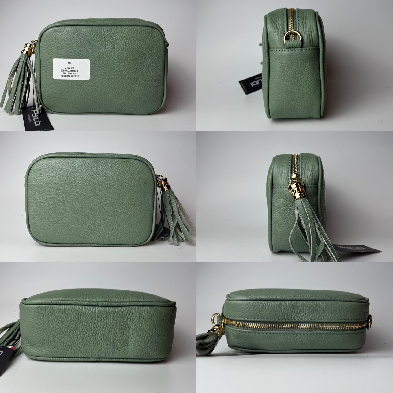 Damen Handtasche mit Schulterriemen, Aus Weichem Echtem Leder, Made in Italy, Modell Ada