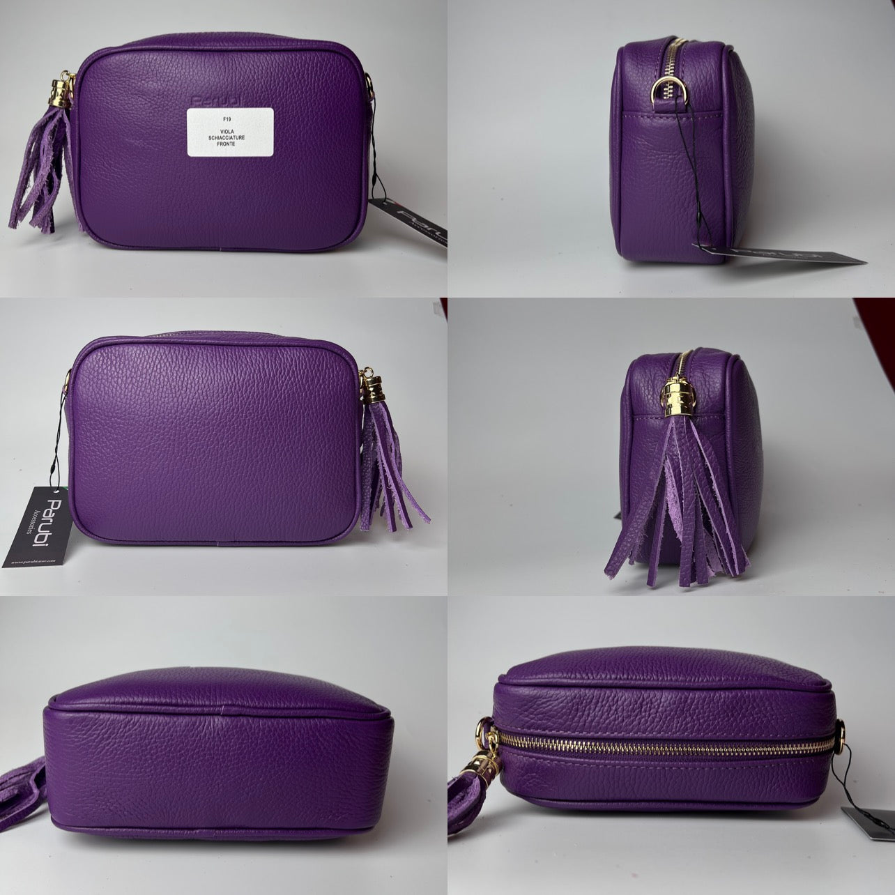 Damen Handtasche mit Schulterriemen, Aus Weichem Echtem Leder, Made in Italy, Modell Ada