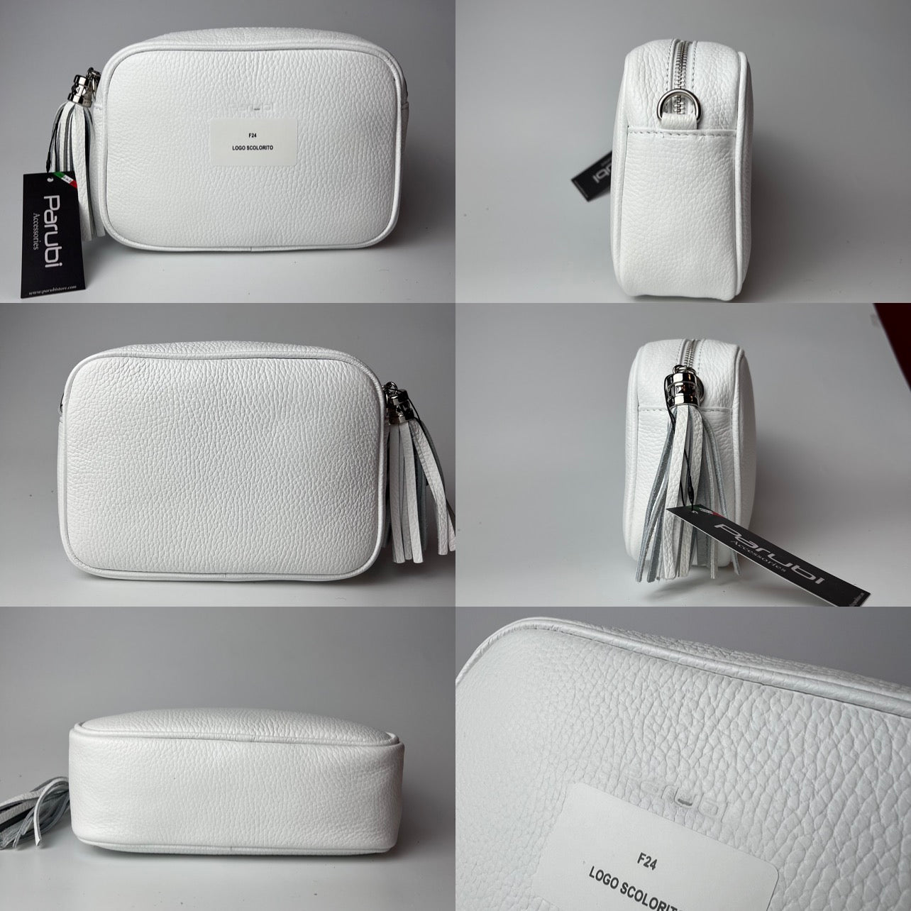 Damen Handtasche mit Schulterriemen, Aus Weichem Echtem Leder, Made in Italy, Modell Ada