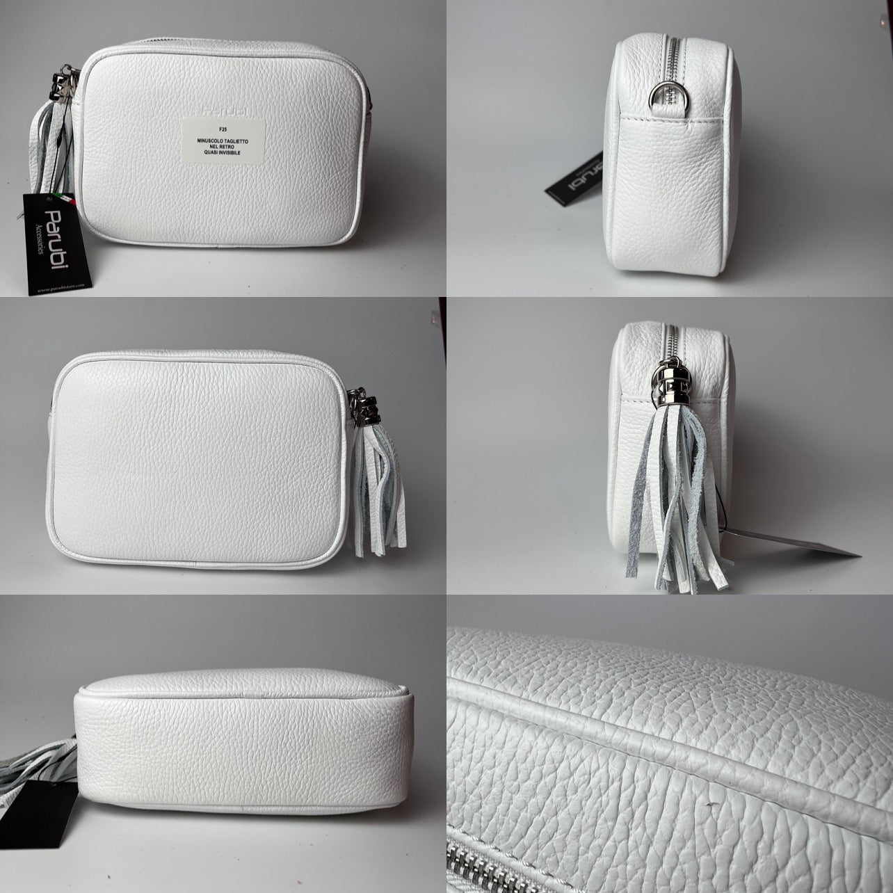 Damen Handtasche mit Schulterriemen, Aus Weichem Echtem Leder, Made in Italy, Modell Ada