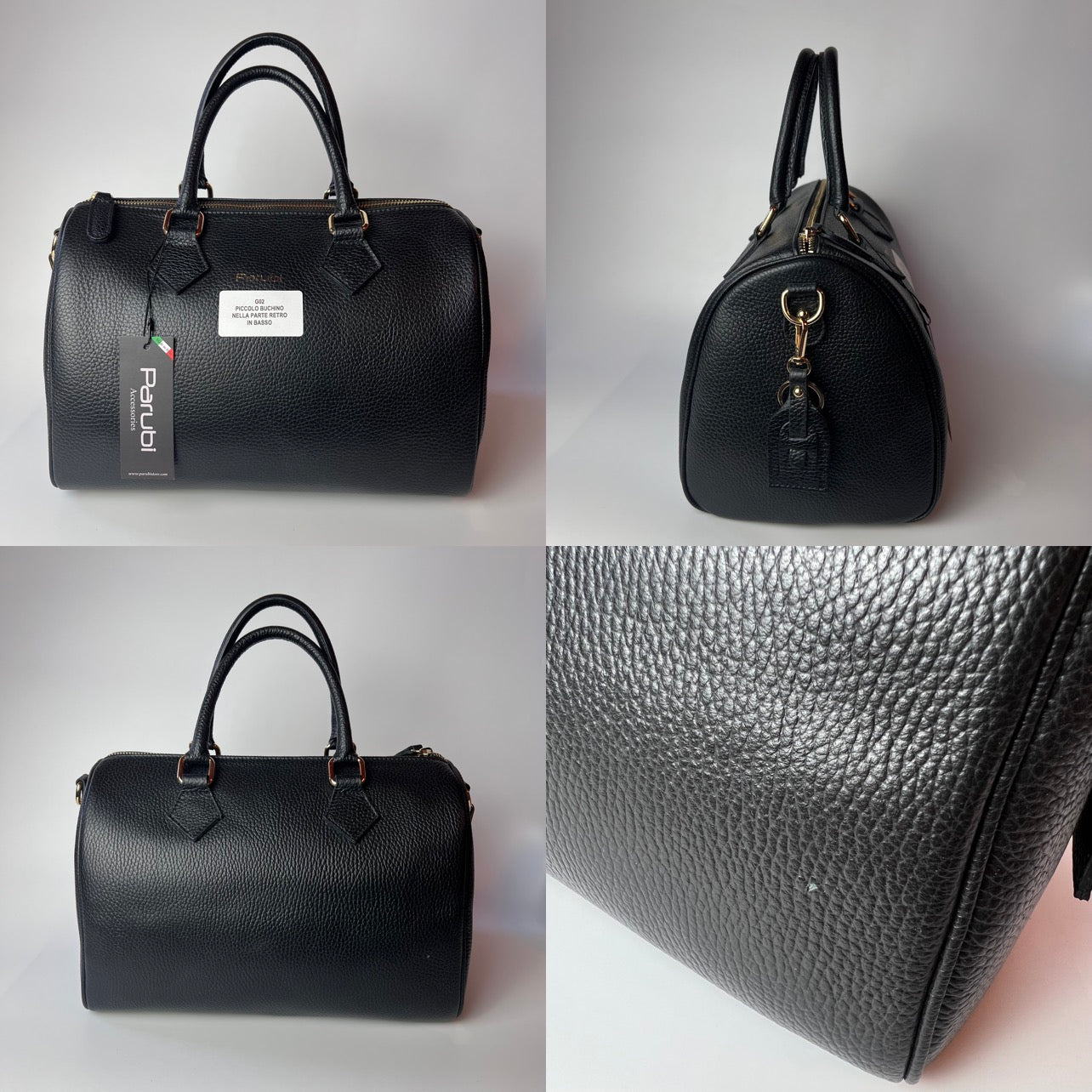 Bolso de Mano Mujer con Correa, En Cuero Auténtico, Hecho en Italia, Modelo Olimpia