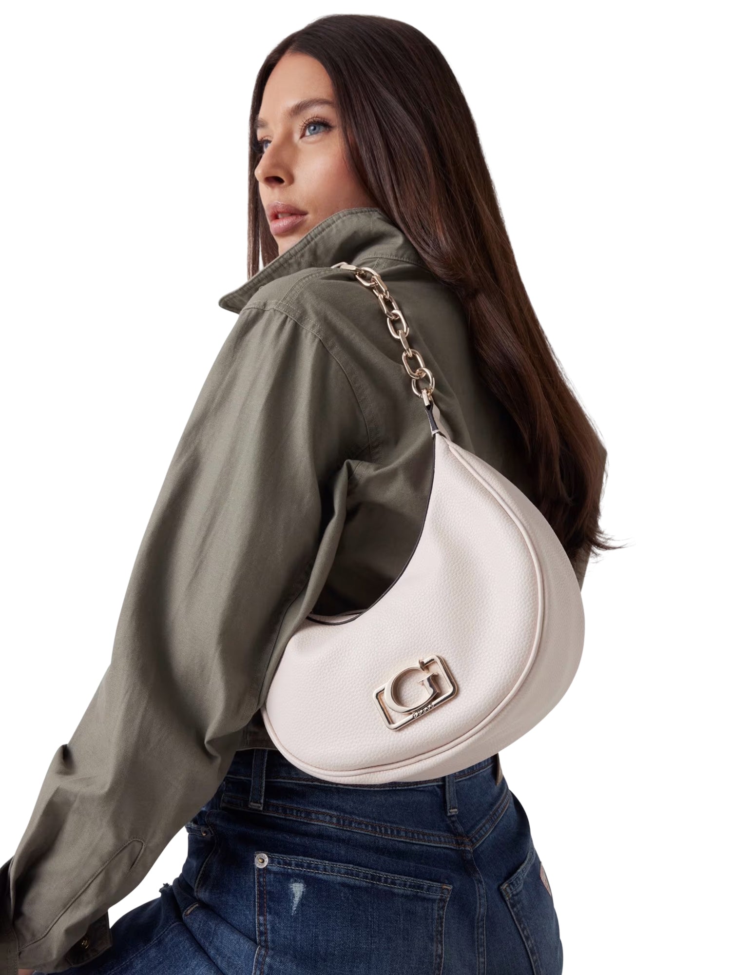 Borsa Donna Hobo a Tracolla Guess Circe con Logo Frontale