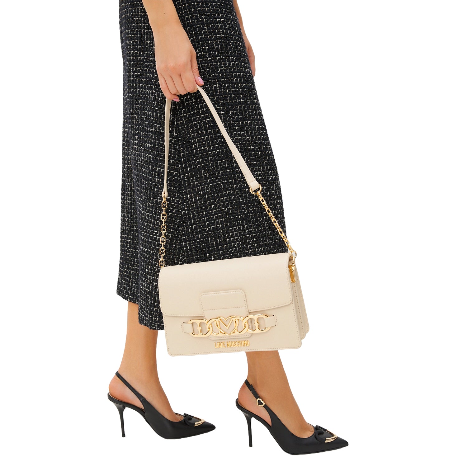 Borsa a Spalla Love Moschino con Dettaglio Catena Decorativa