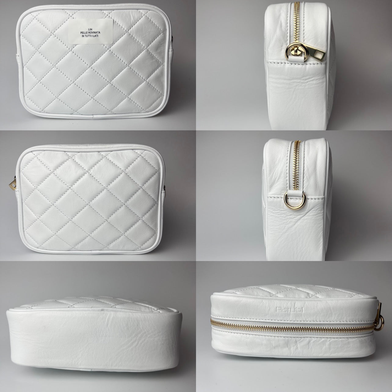 Bolso de Mano para Mujer con Correa, En Cuero Auténtico Suave, Hecho en Italia, Modelo Ada