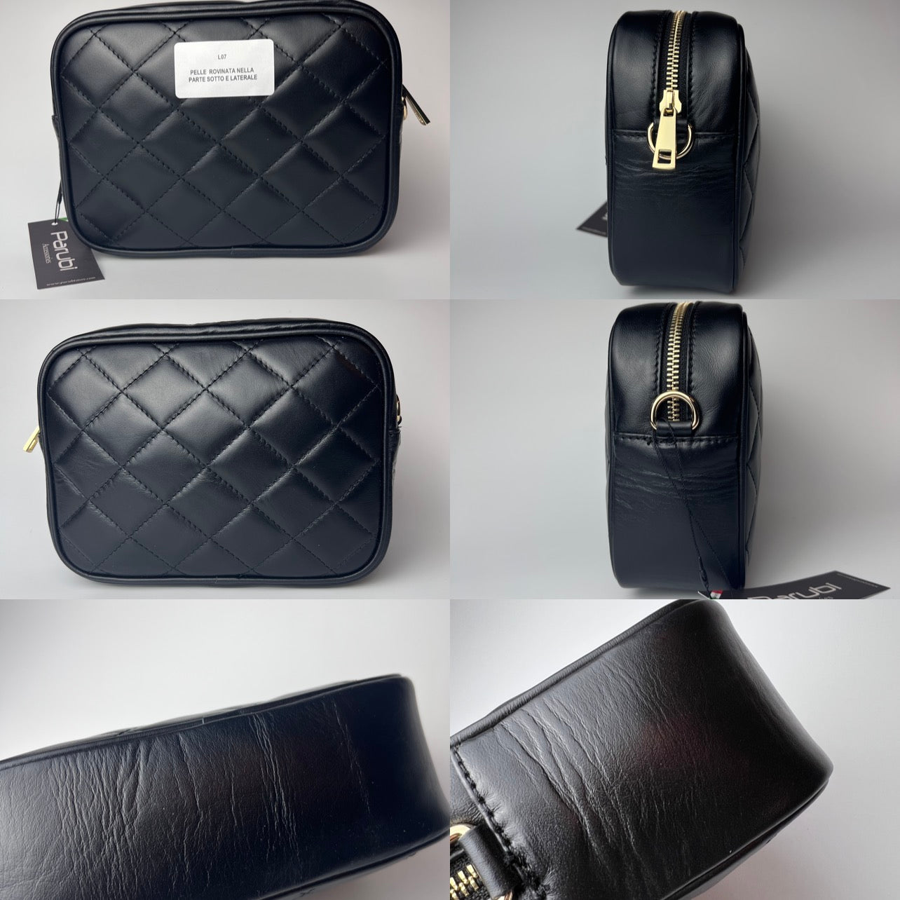 Bolso de Mano para Mujer con Correa, En Cuero Auténtico Suave, Hecho en Italia, Modelo Ada