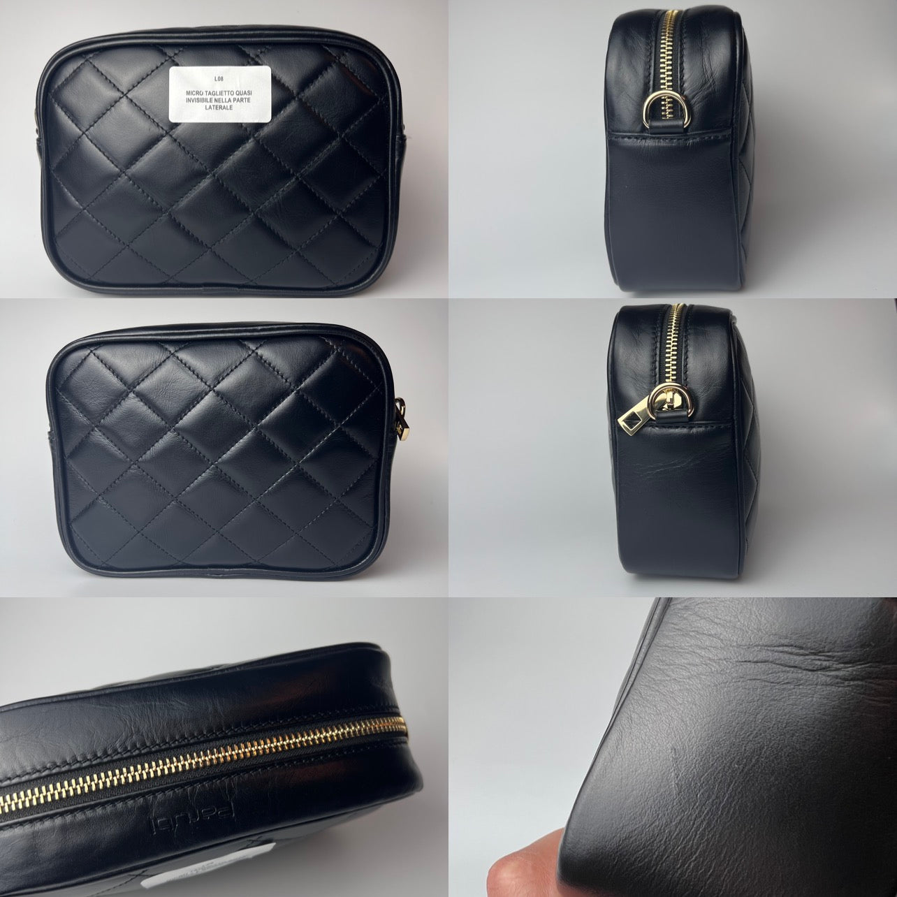 Bolso de Mano para Mujer con Correa, En Cuero Auténtico Suave, Hecho en Italia, Modelo Ada