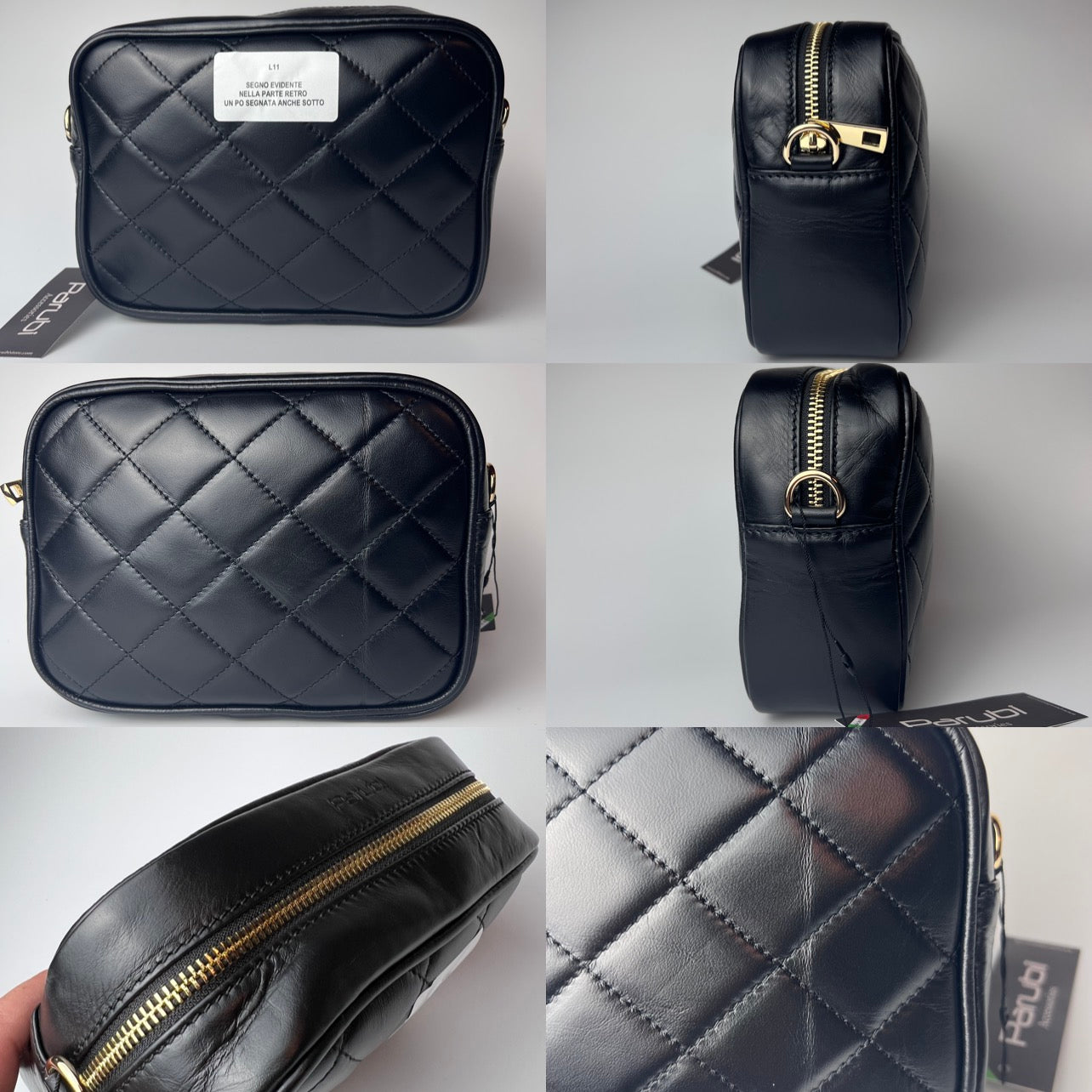 Bolso de Mano para Mujer con Correa, En Cuero Auténtico Suave, Hecho en Italia, Modelo Ada