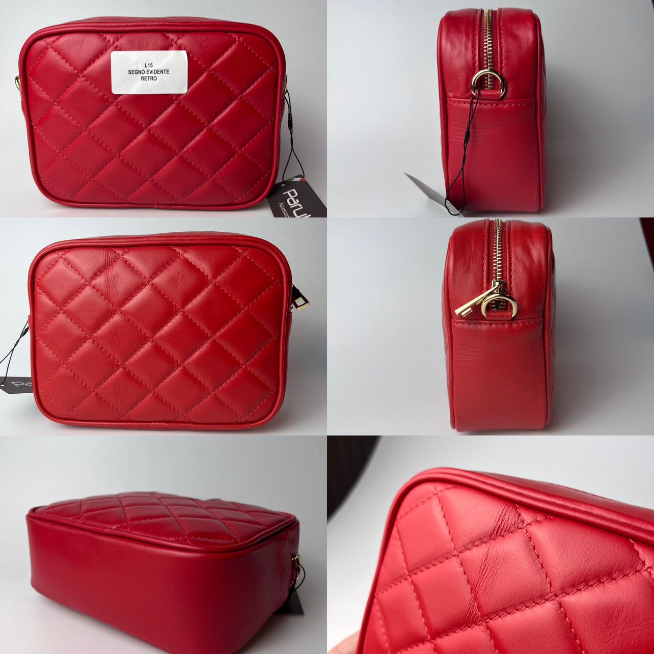 Bolso de Mano para Mujer con Correa, En Cuero Auténtico Suave, Hecho en Italia, Modelo Ada