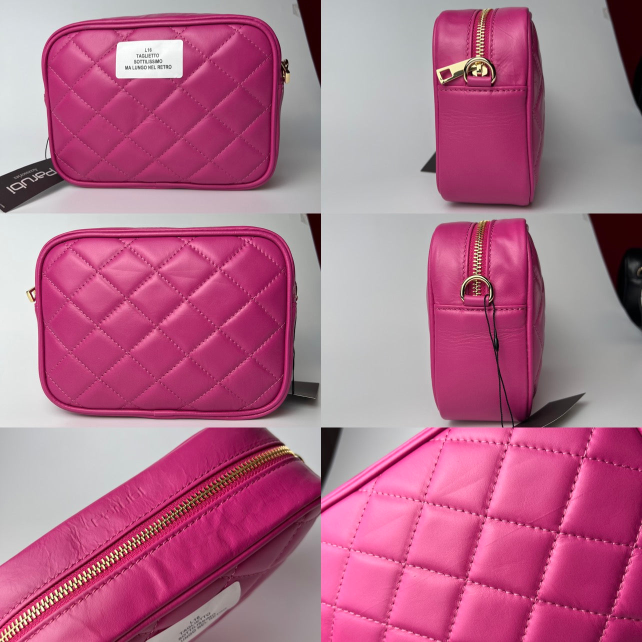 Bolso de Mano para Mujer con Correa, En Cuero Auténtico Suave, Hecho en Italia, Modelo Ada