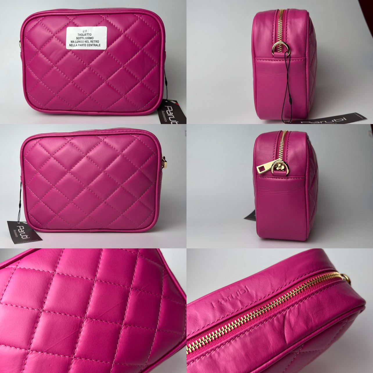 Bolso de Mano para Mujer con Correa, En Cuero Auténtico Suave, Hecho en Italia, Modelo Ada