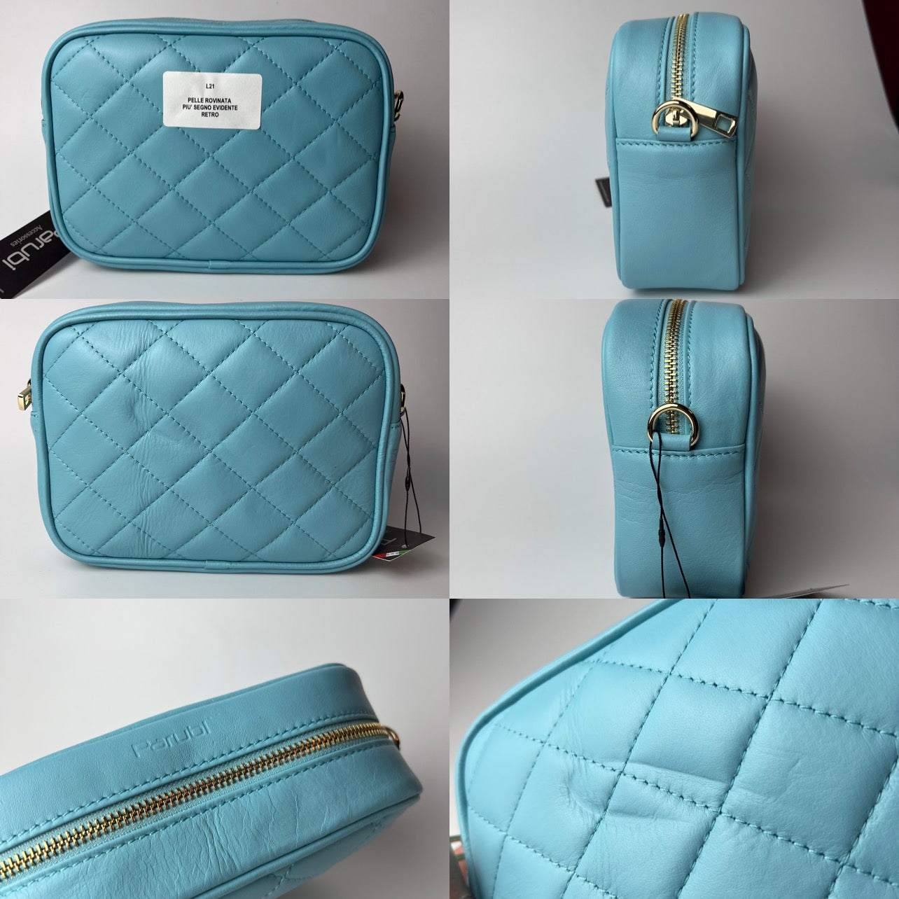 Bolso de Mano para Mujer con Correa, En Cuero Auténtico Suave, Hecho en Italia, Modelo Ada