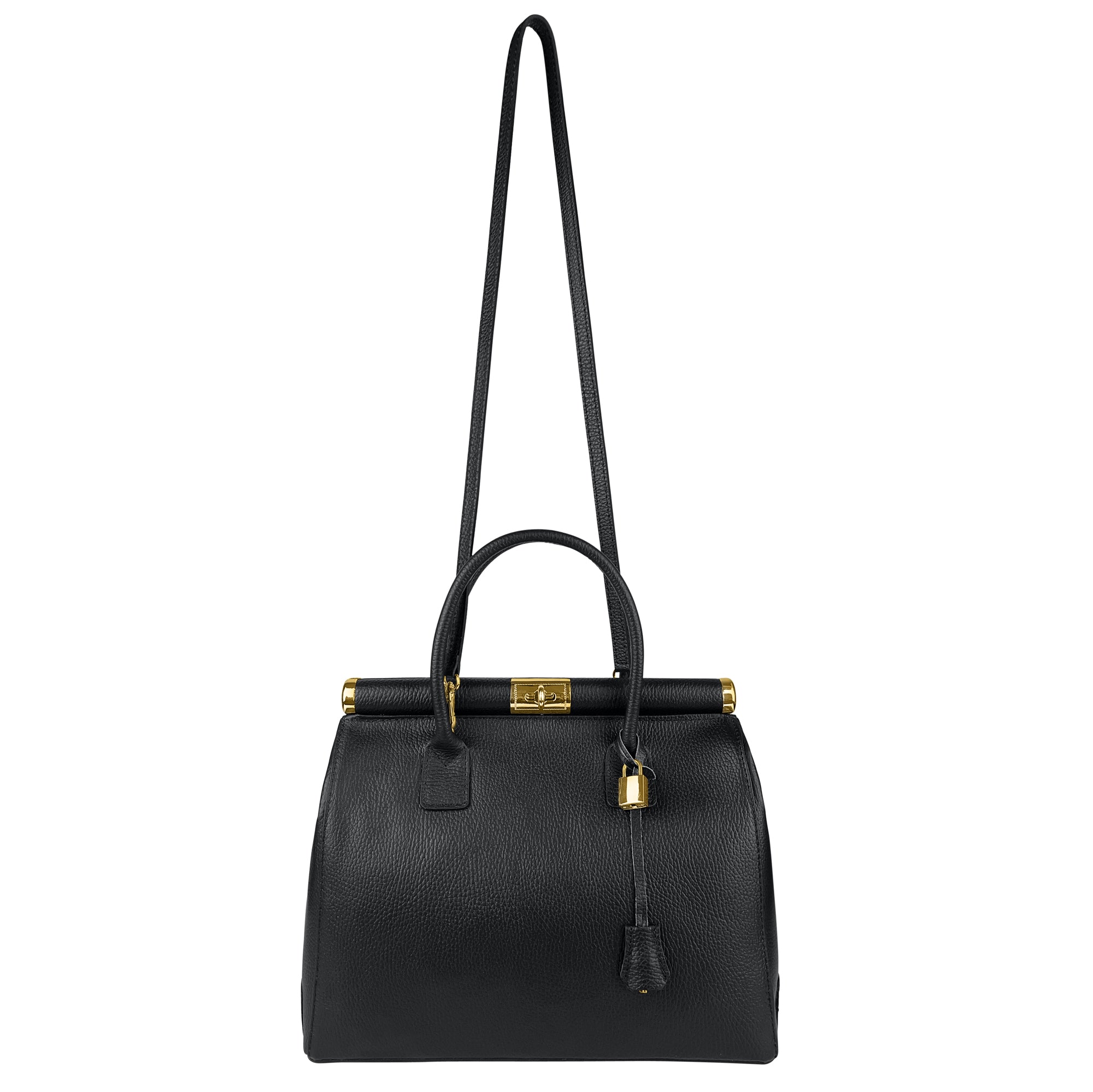 Borsa Donna a Mano con Tracolla, In Vera Pelle Morbida, Made in Italy, Modello Matilde