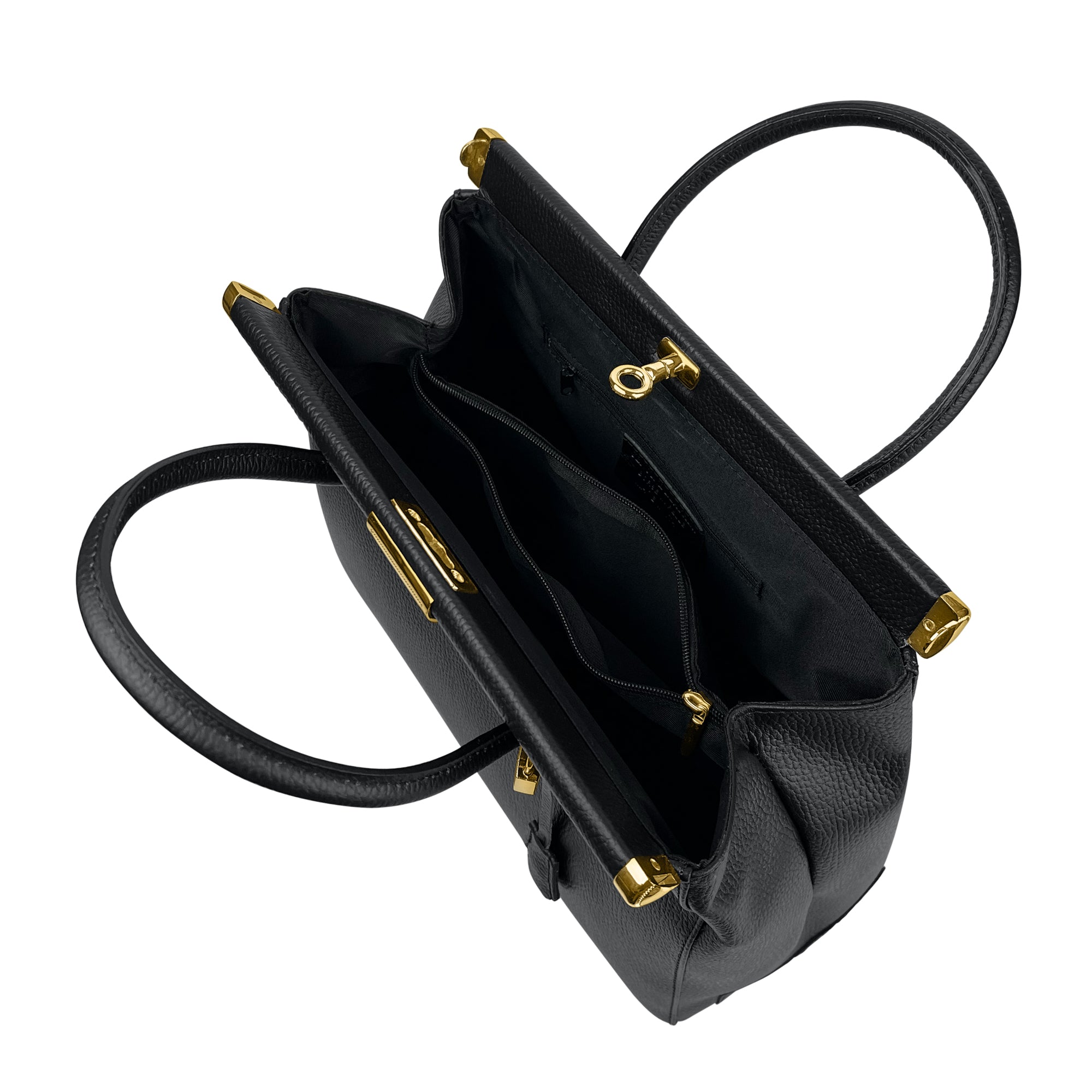 Borsa Donna a Mano con Tracolla, In Vera Pelle Morbida, Made in Italy, Modello Matilde