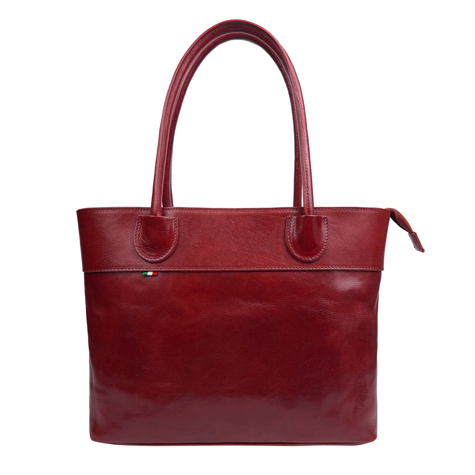 Borsa Donna a Spalla, In Vera Pelle, Made in Italy, Modello Mirta Rosso