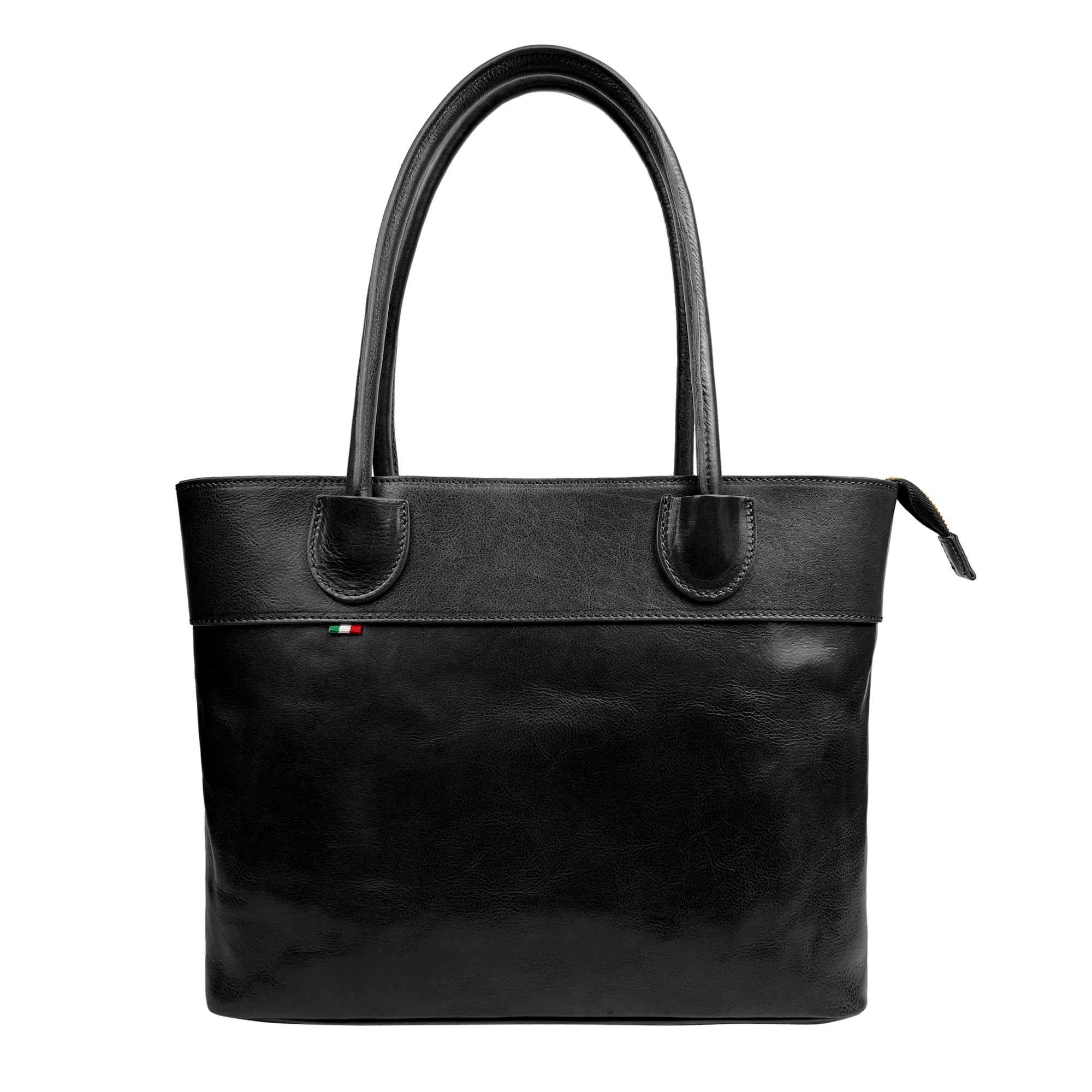 Borsa Donna a Spalla, In Vera Pelle, Made in Italy, Modello Mirta Nero