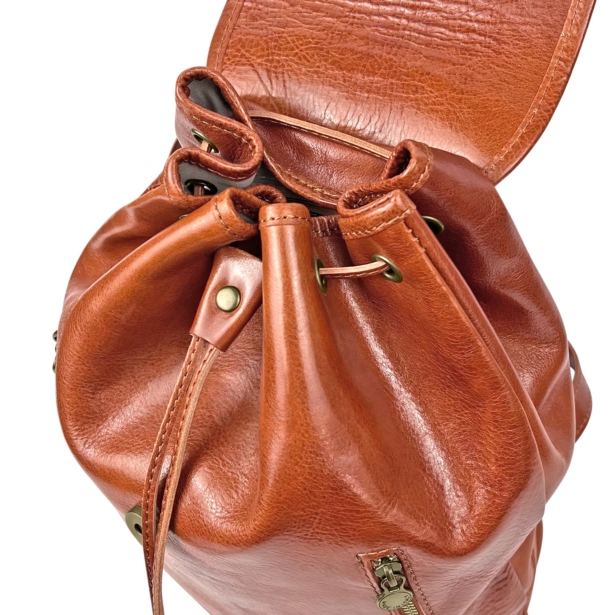 Zaino Unisex Uomo e Donna, In Vera Pelle, Made in Italy, Modello Diana Parubi - vista 7