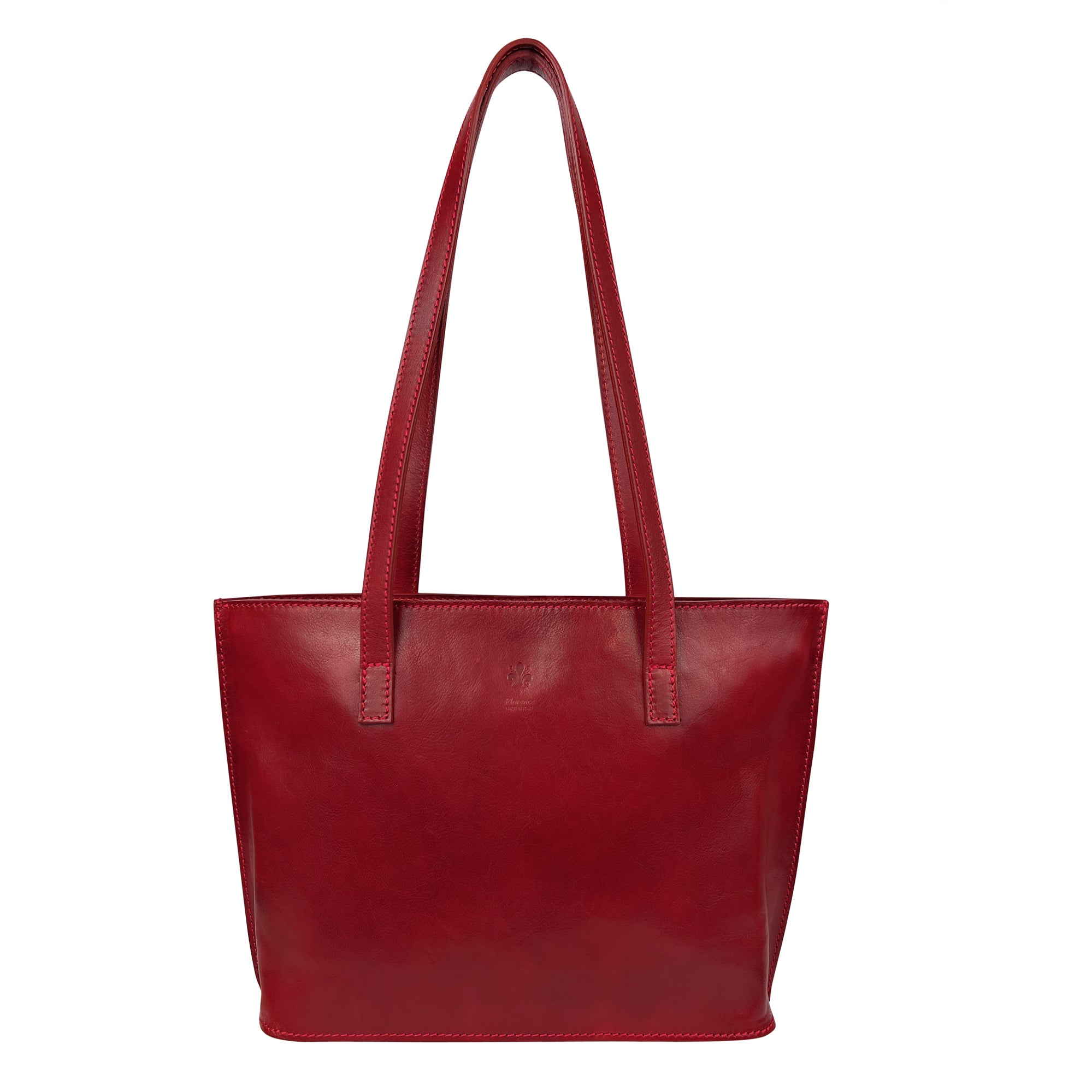 Borsa Donna a Spalla, In Vera Pelle, Made in Italy, Modello Marlena Rosso