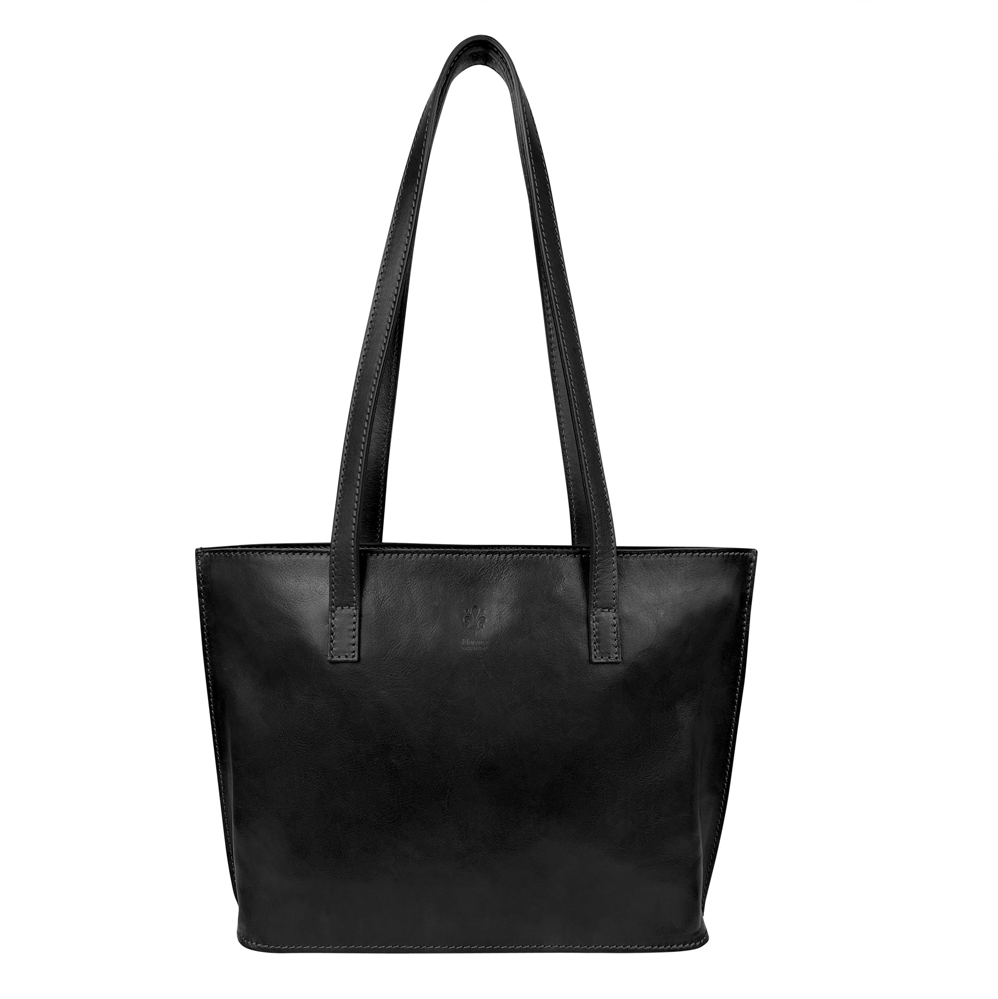 Borsa Donna a Spalla, In Vera Pelle, Made in Italy, Modello Marlena Nero