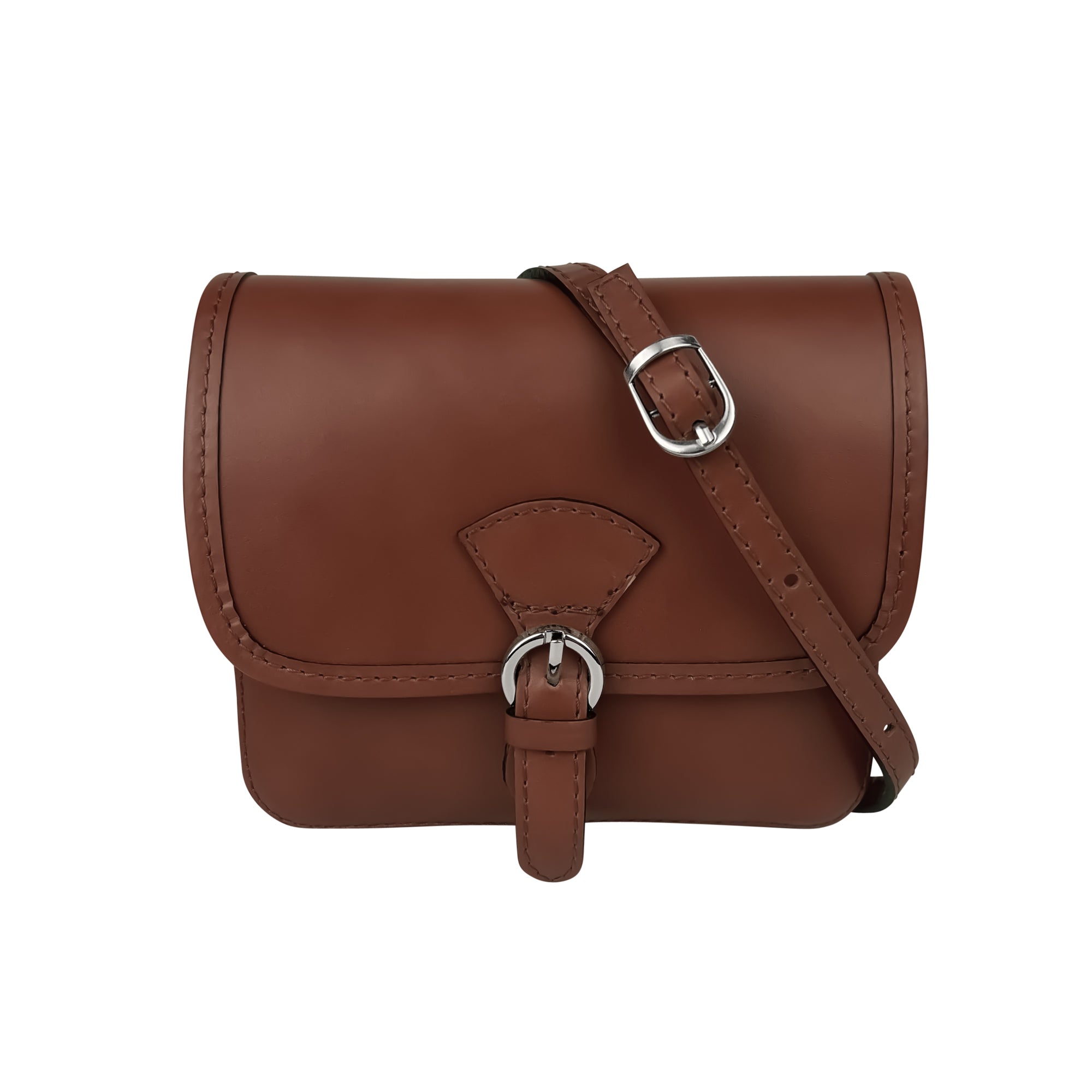 Borsa Donna a tracolla, In Vera Pelle, Made in Italy, Modello Agata Marrone