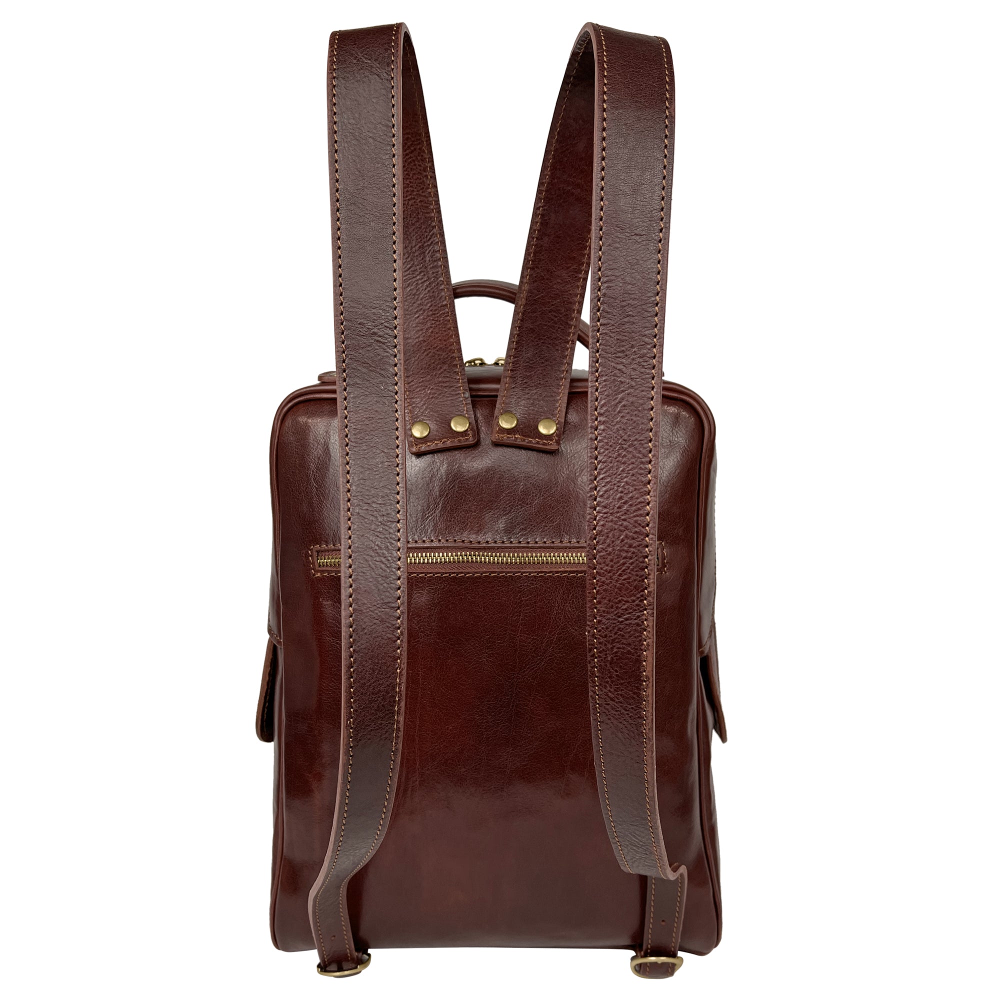 Zaino Unisex Donna e Uomo, In Vera Pelle, Made in Italy, Modello Augusto Parubi Borse - vista 12