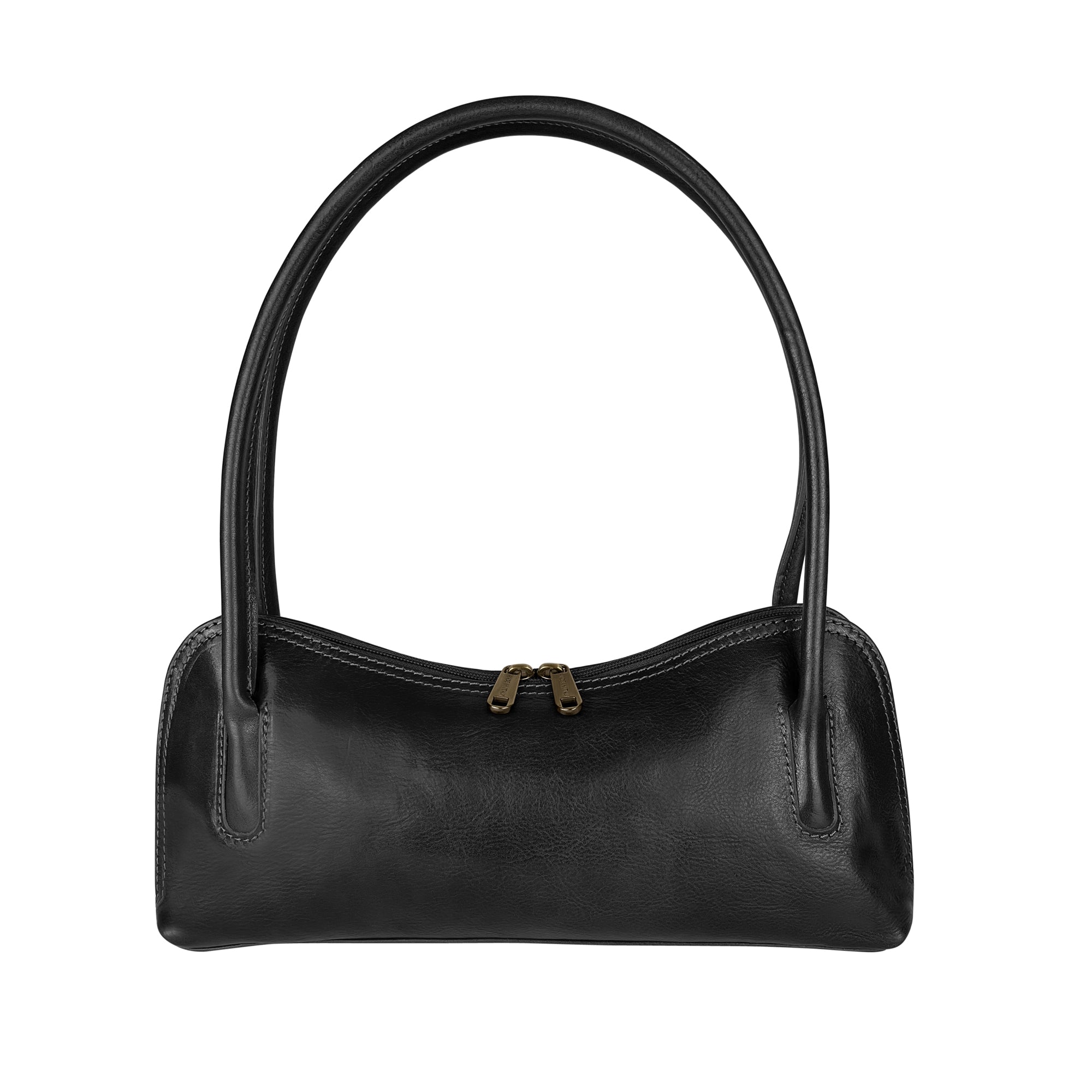 Borsa Donna a Spalla, In Vera Pelle, Made in Italy, Modello Aria Nero