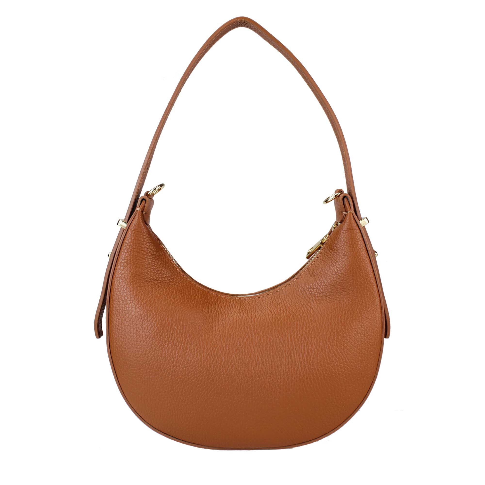 Bolso de Mano Mujer con Correa, En Cuero Auténtico, Hecho en Italia, Modelo Olimpia