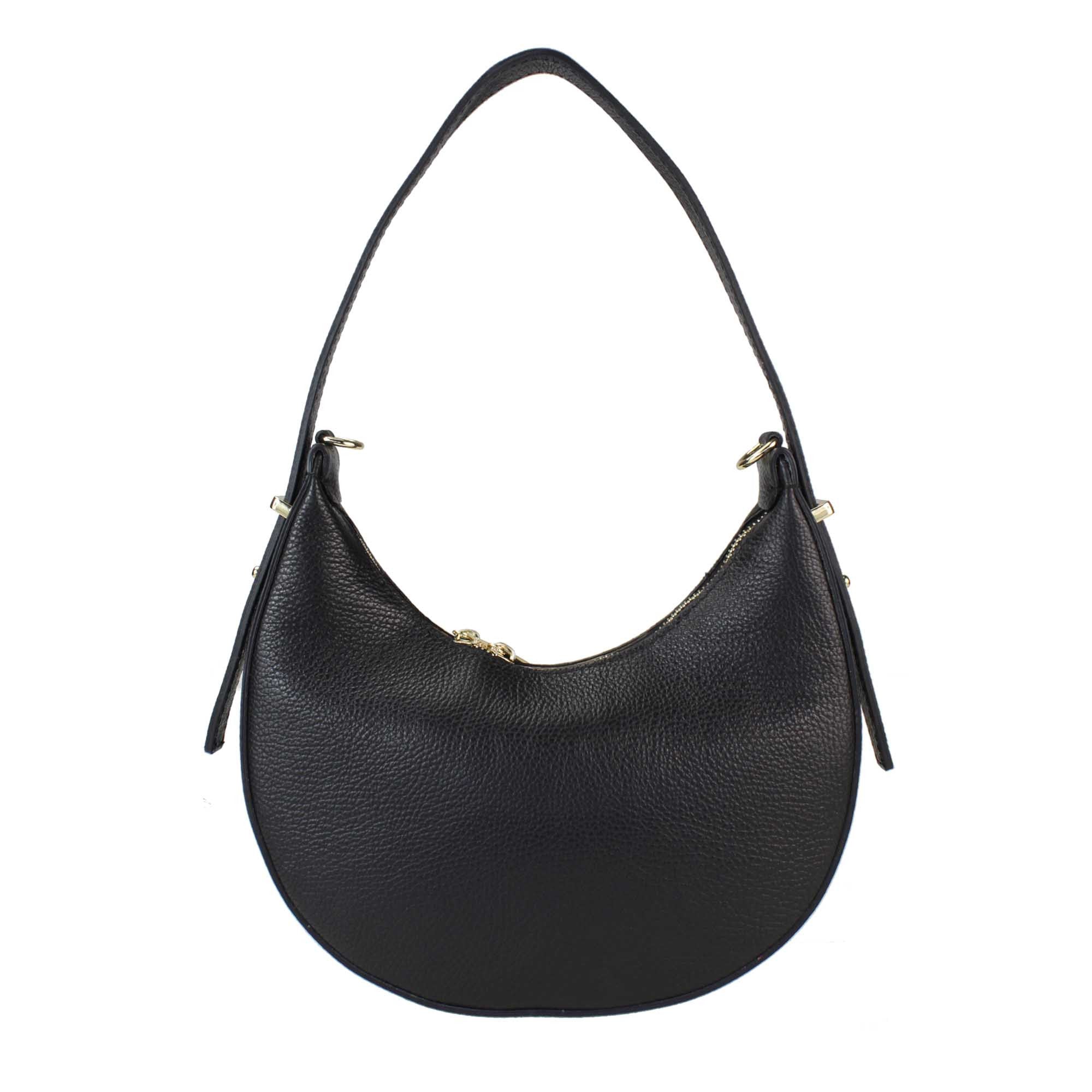 Bolso de Mano Mujer con Correa, En Cuero Auténtico, Hecho en Italia, Modelo Olimpia