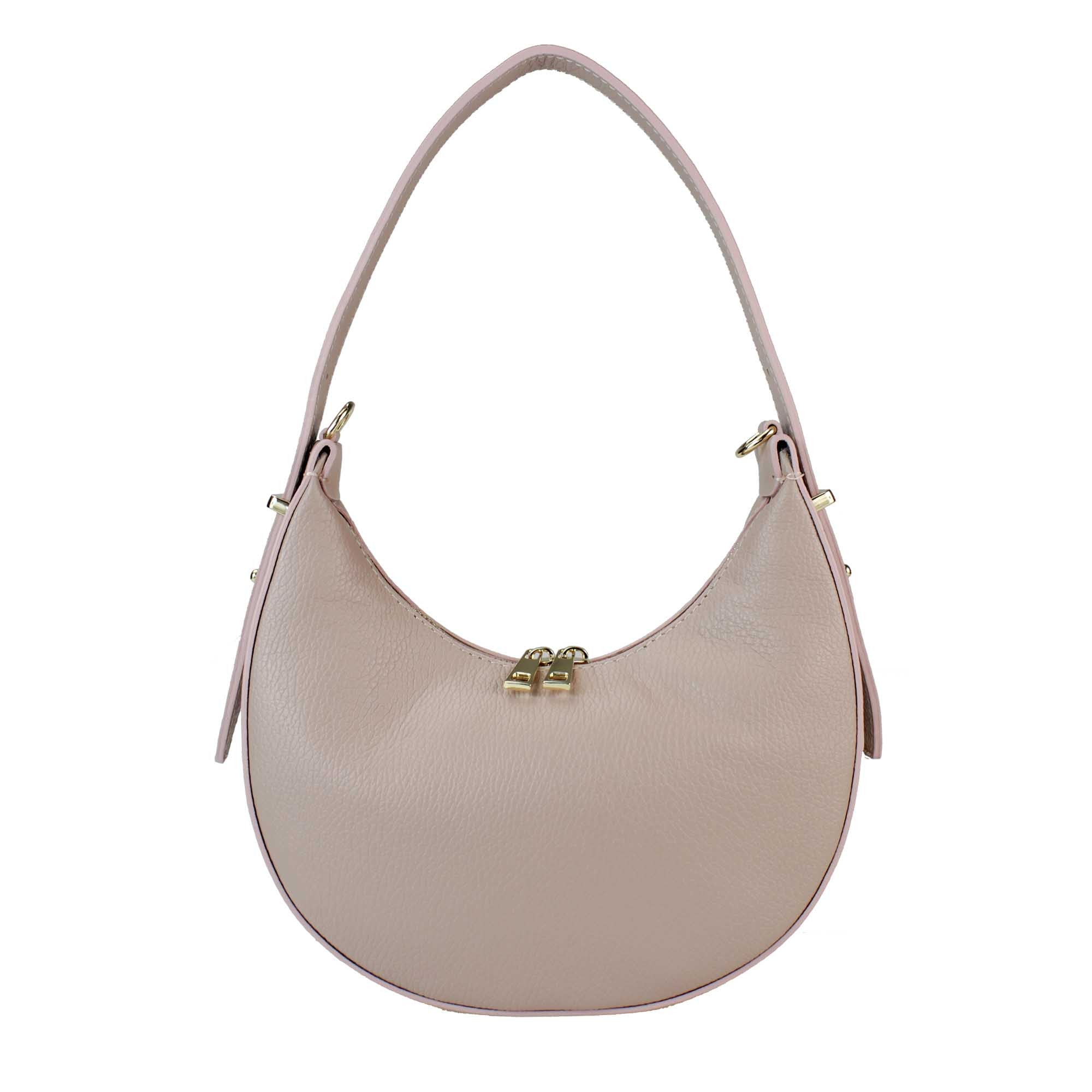 Bolso de Mano Mujer con Correa, En Cuero Auténtico, Hecho en Italia, Modelo Olimpia