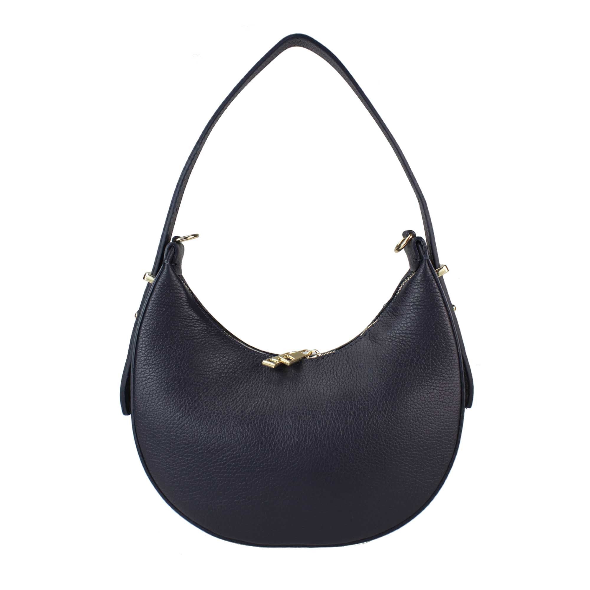 Bolso de Mano Mujer con Correa, En Cuero Auténtico, Hecho en Italia, Modelo Olimpia