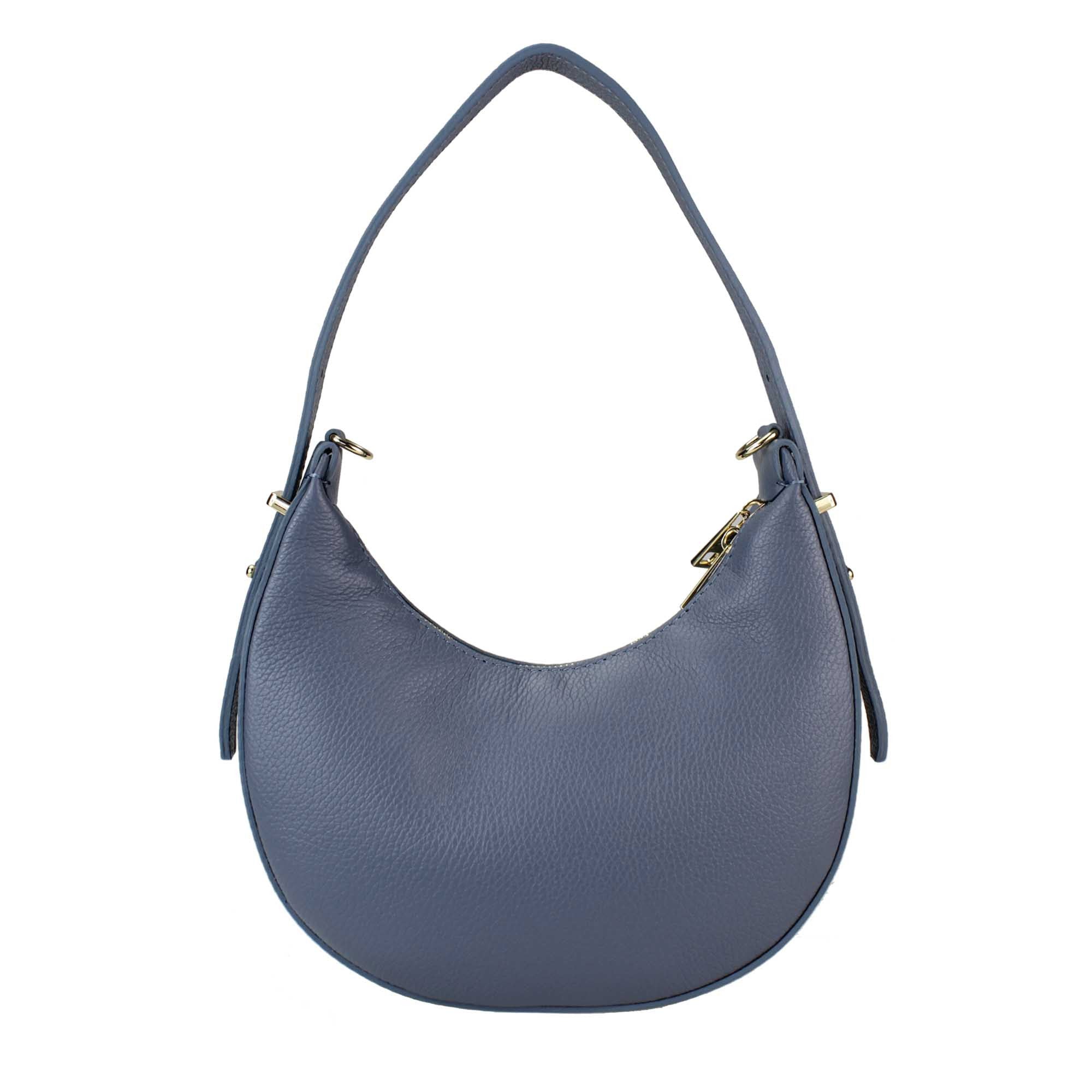 Bolso de Mano Mujer con Correa, En Cuero Auténtico, Hecho en Italia, Modelo Olimpia