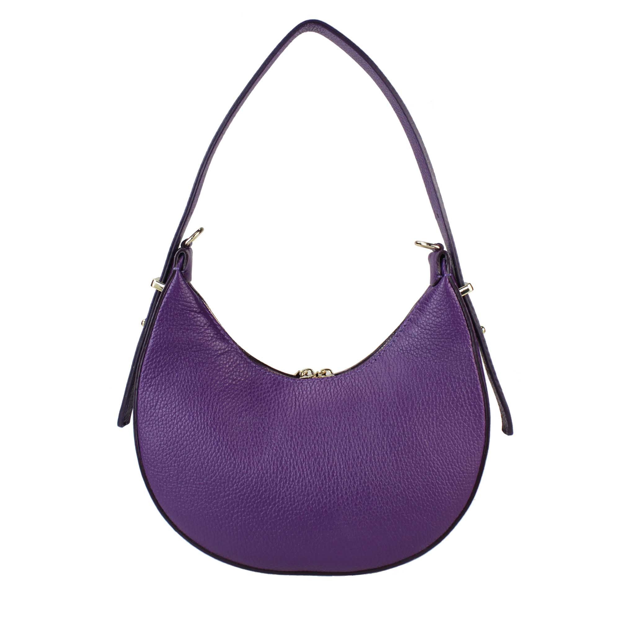 Bolso de Mano Mujer con Correa, En Cuero Auténtico, Hecho en Italia, Modelo Olimpia