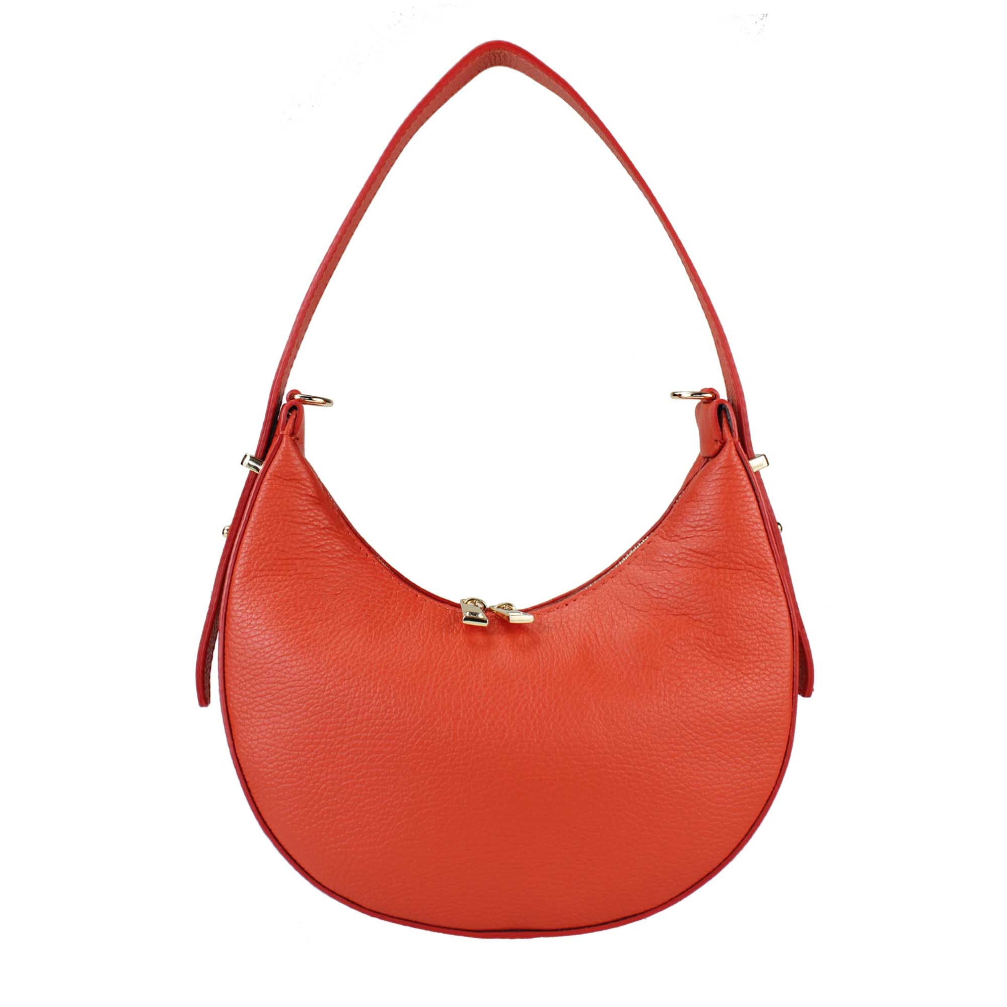 Bolso de Mano Mujer con Correa, En Cuero Auténtico, Hecho en Italia, Modelo Olimpia