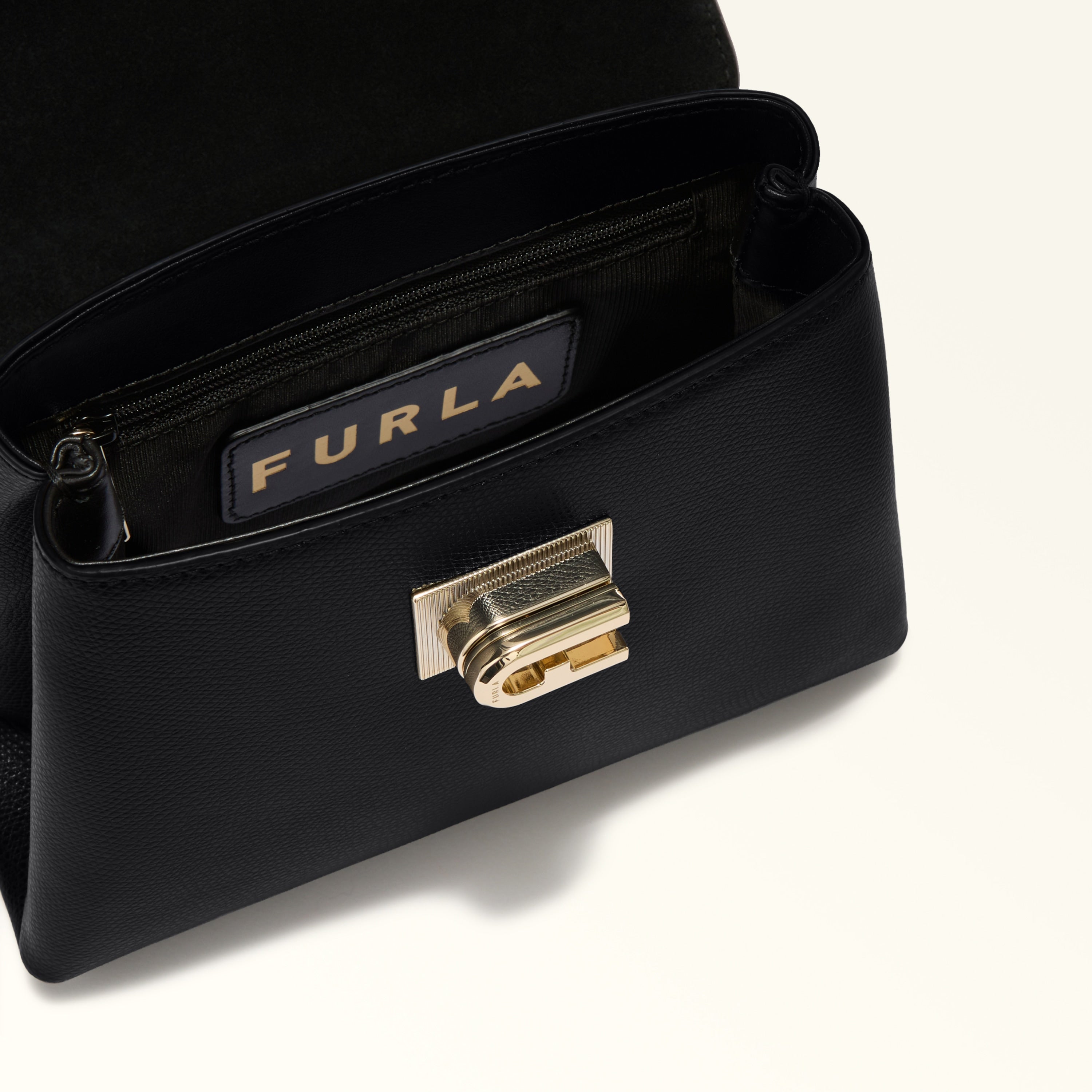 Furla Sac à main Femme Noir Bandoulière Cuir 1927 Logo