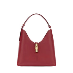 Furla Women's Red Shoulder Bag Leather Drop Logo