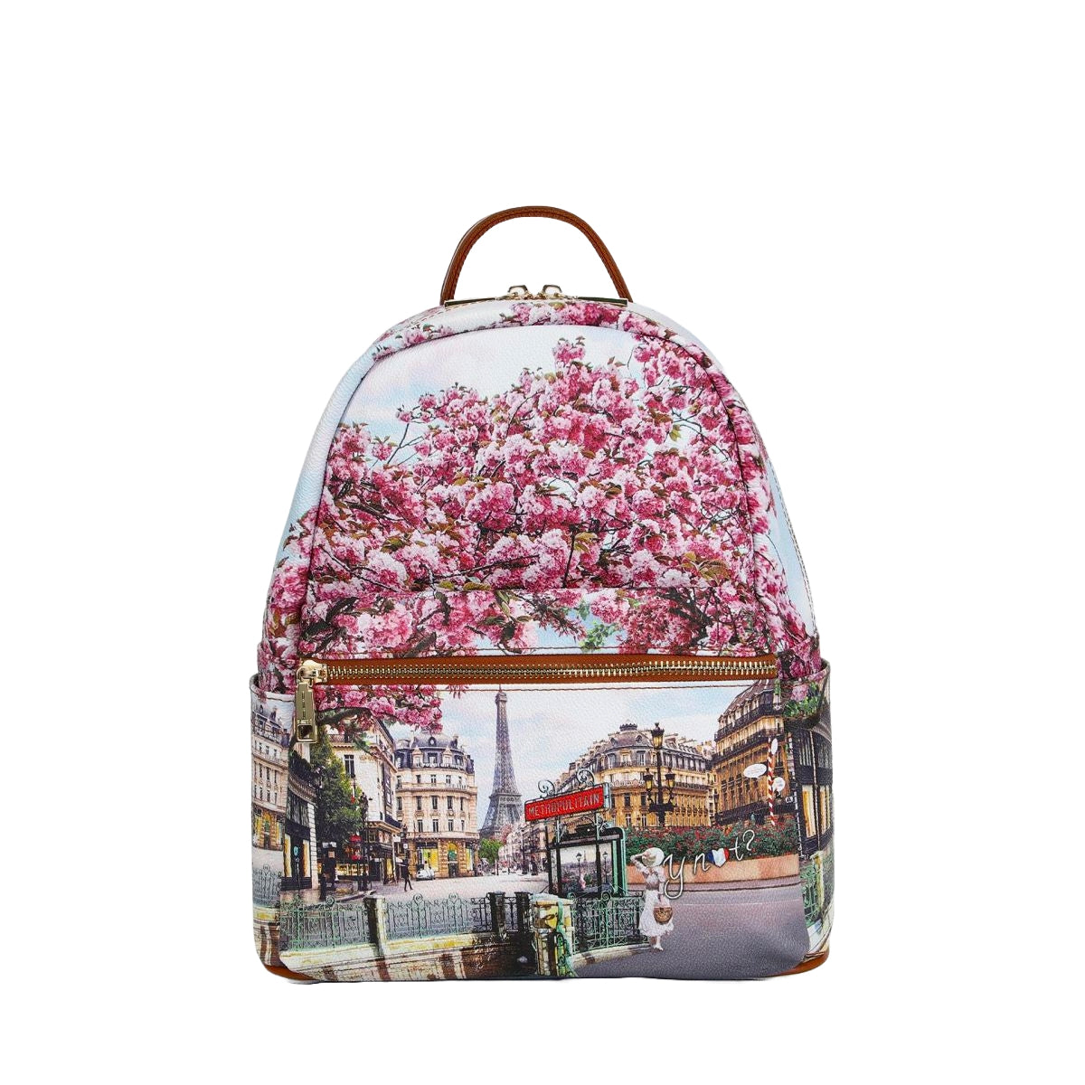 Zaino Donna Ynot? Yes Bag con Stampa Città e Tasche Zip