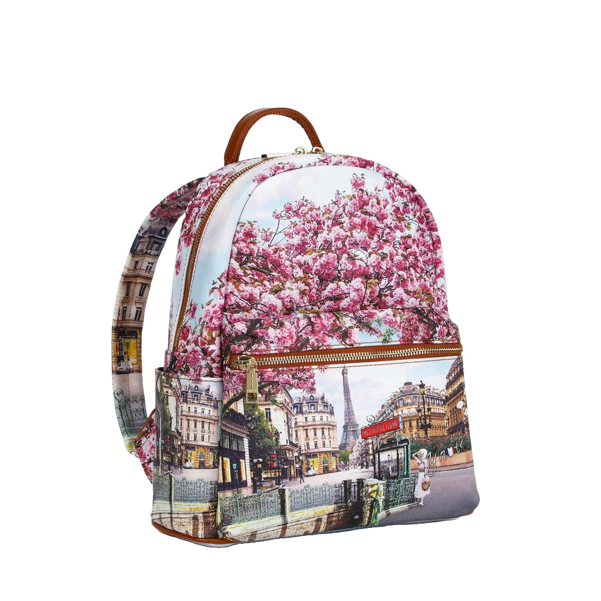 Zaino Donna Ynot? Yes Bag con Stampa Città e Tasche Zip