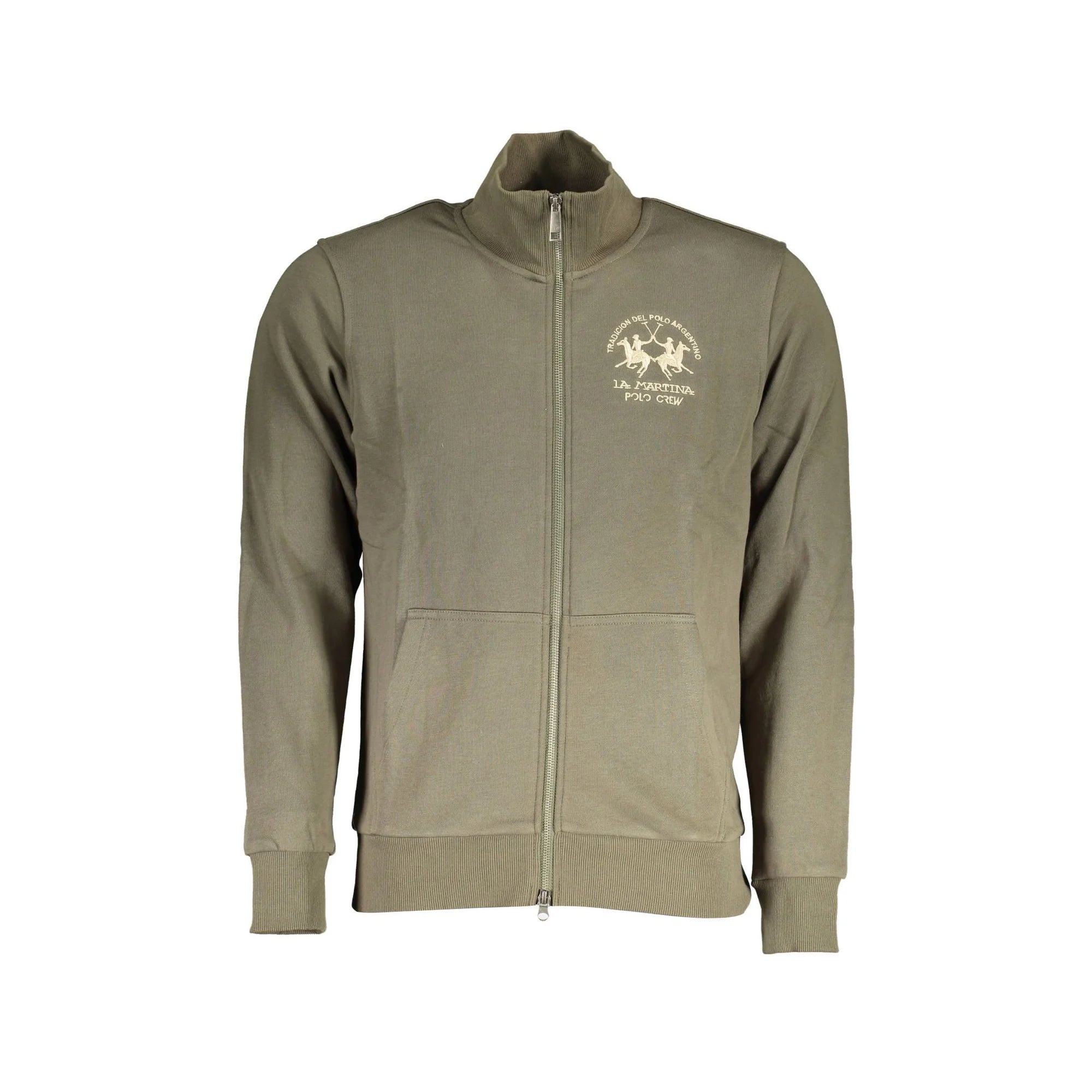 LA MARTINA FELPA CON ZIP UOMO VERDE