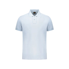 Boss Polo Kortærmet Mand Blå Logo Print