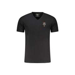 Aeronautica Militare T-Shirt Esternabile Uomo Nera Maniche Corte Scollo V Stampa Logo