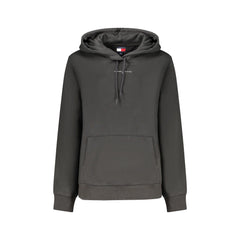 Tommy Hilfiger Mikina pre ženy čierna s kapucňou z fleecu s vreckom a logom