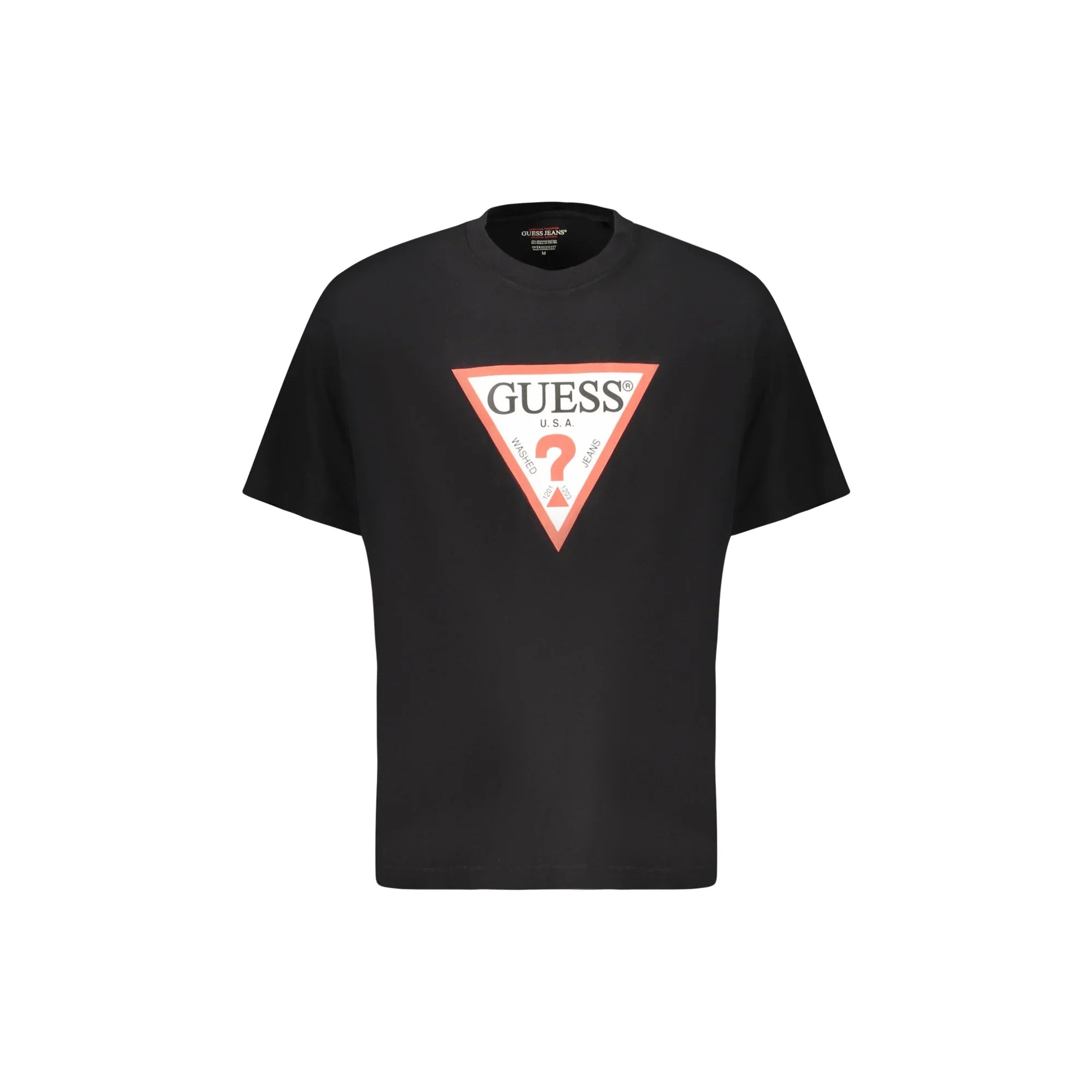 GUESS JEANS T-SHIRT MANICHE CORTE UOMO NERO