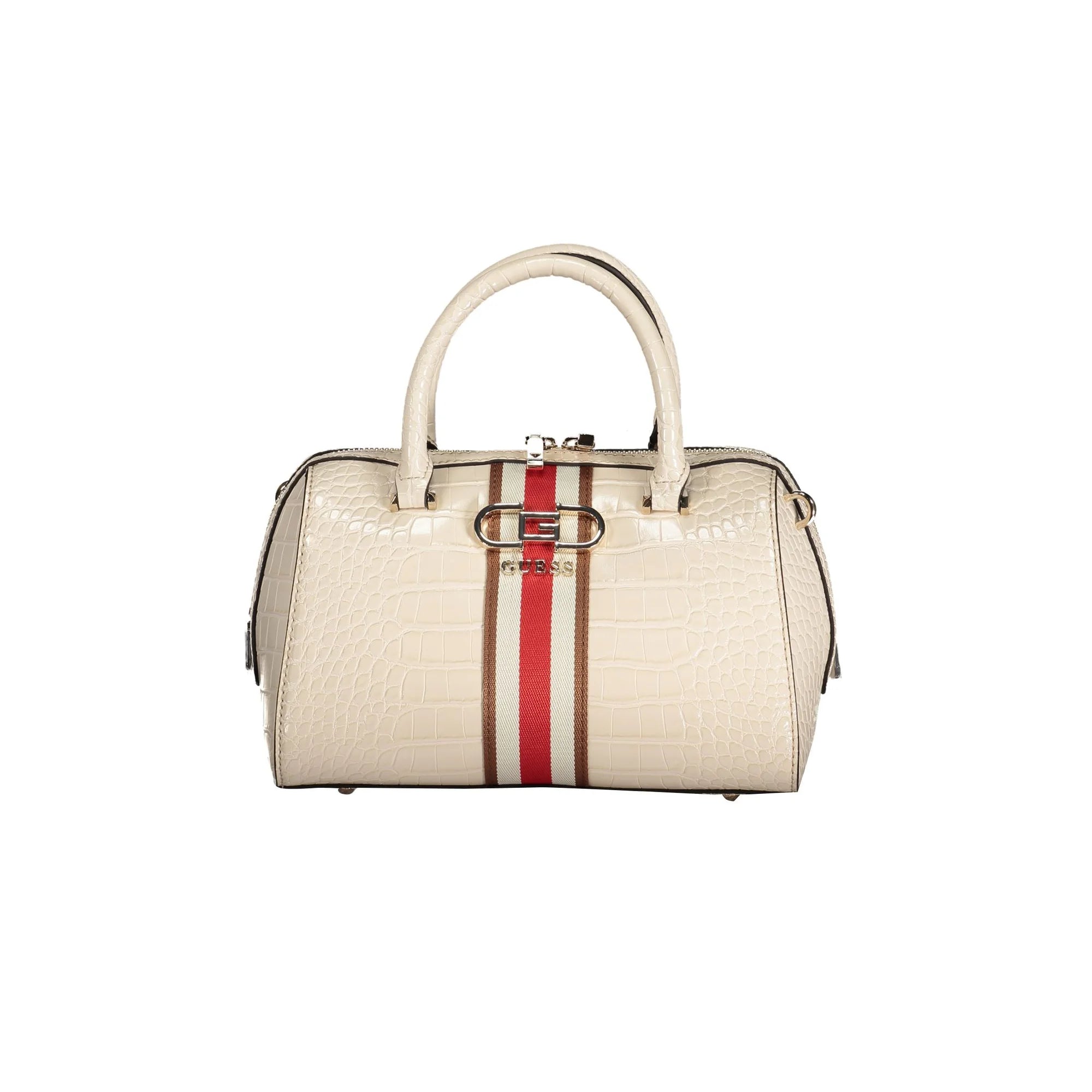 Guess Jeans Borsa Donna Nelka Beige con Doppi Manici e Tracolla