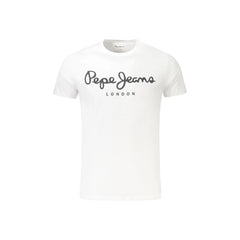 Pepe Jeans T-Shirt Μανίκια Κοντά Ανδρική Λευκή Εκτύπωση Λογότυπο