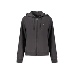 Napapijri Felpa Maniche Lunghe Donna Nera con Zip e Ricamo