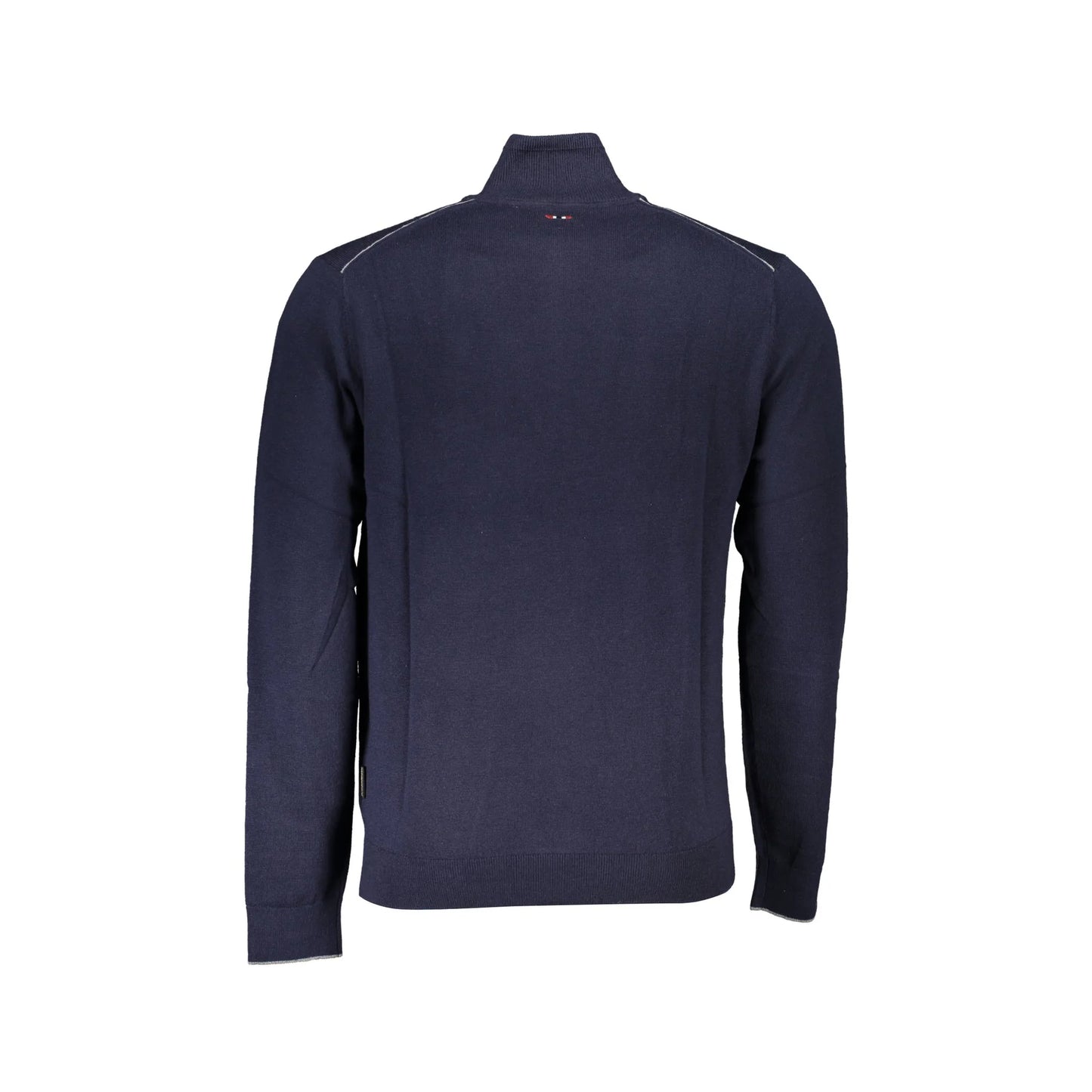 Napapijri Maglione Uomo Blu Mezza Zip Maniche Lunghe Maglie - vista 2