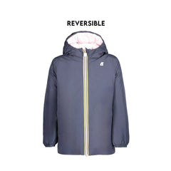 K-Way Giubbotto Maniche Lunghe Bambina Blu Reversibile Logo