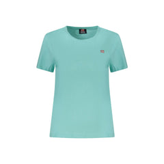 Norway 1963 T-Shirt Maniche Corte Donna Azzurra Ricamo